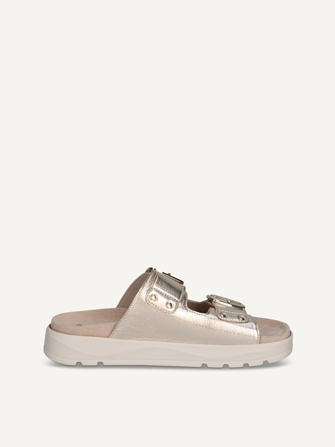 Caprice, Leather Mule - metallic PLATIN METAL., image 3 of 5