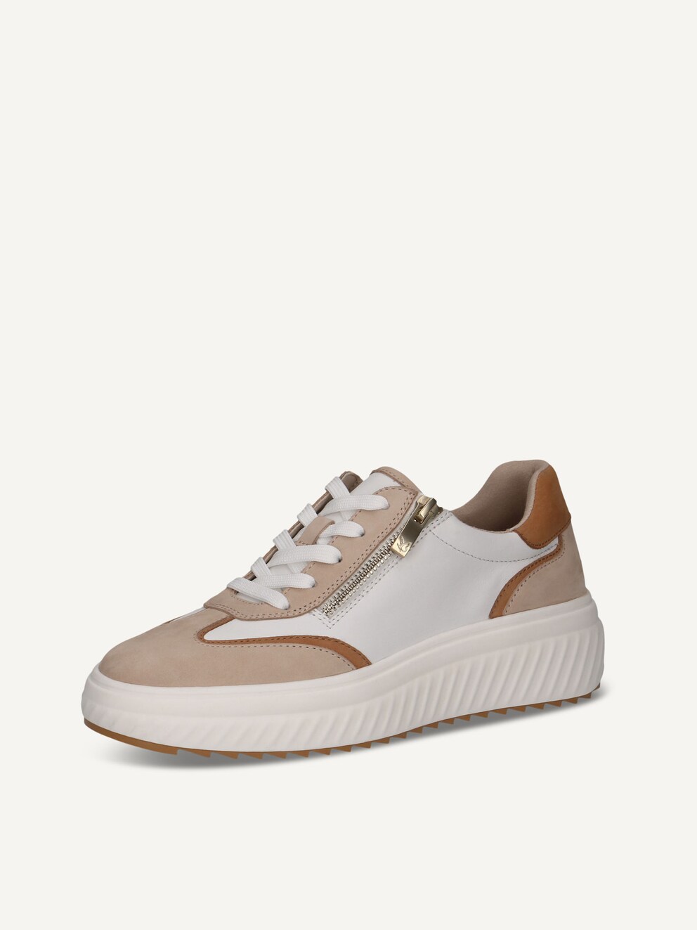 Caprice, Leather Sneaker - white WHITE/SAND, image 1 of 6