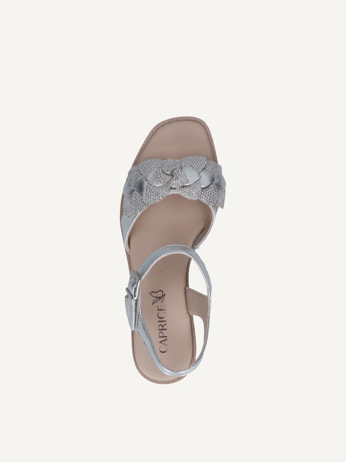 Caprice, Leather Heeled sandal - metallic SILVER COMB, image 5 of 5