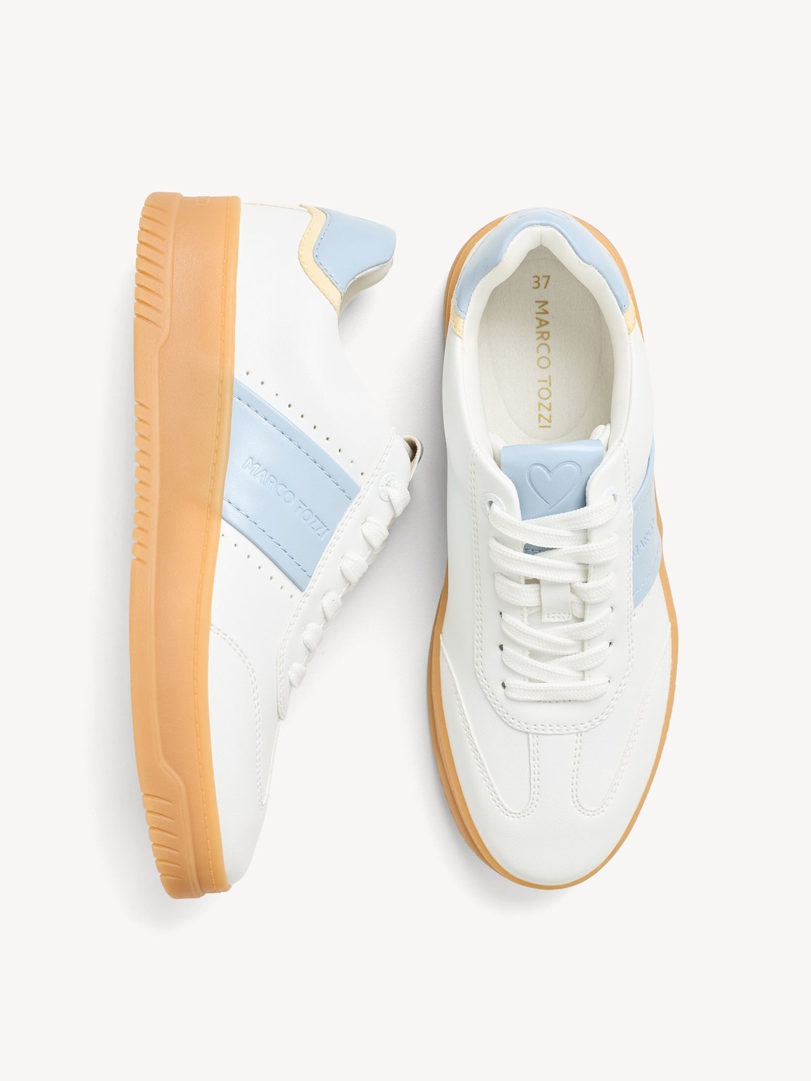 Marco Tozzi, Sneaker - bianco WHITE/LT. BLUE, immagine 3 di 8