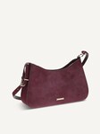 Not selected, Caprice, Handbag - red BORDEAUX SUEDE