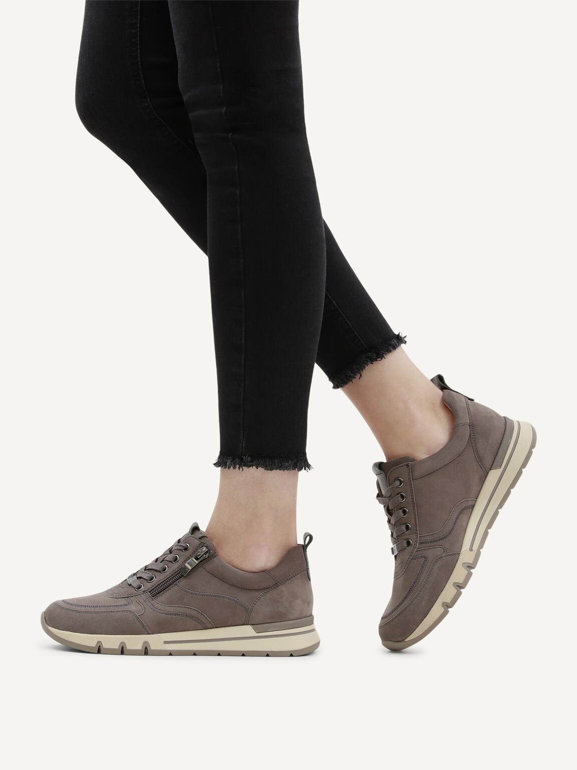 Caprice, Leather Sneaker - beige TAUPE COMB, image 2 of 6