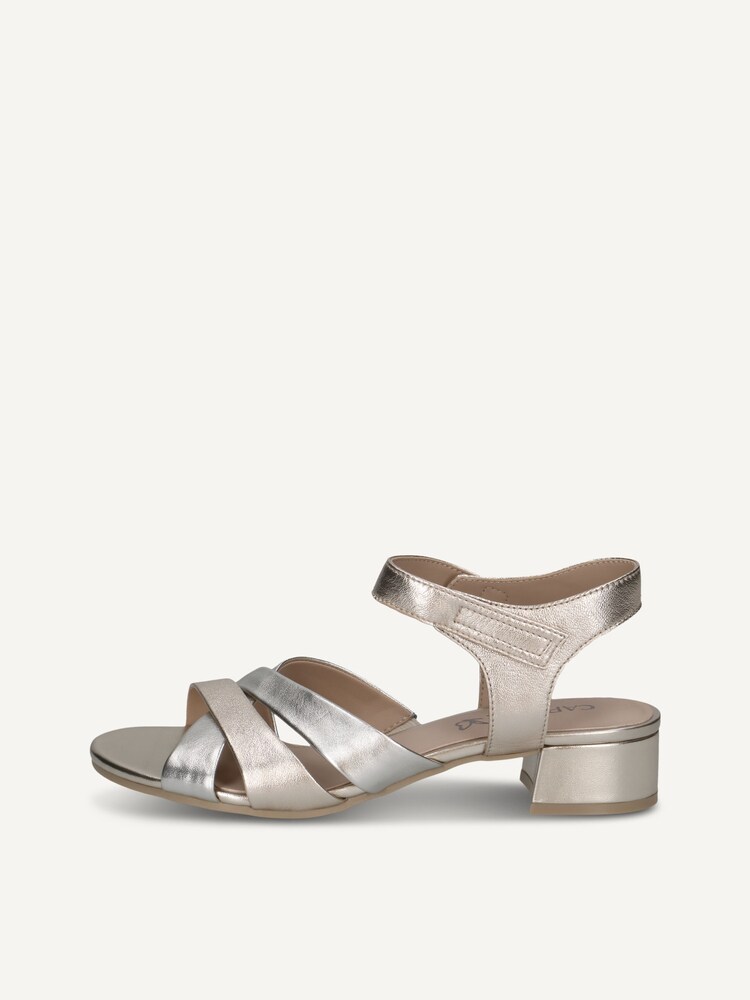 Caprice, Leather Heeled sandal - metallic LT.GOLD COMB, image 3 of 6
