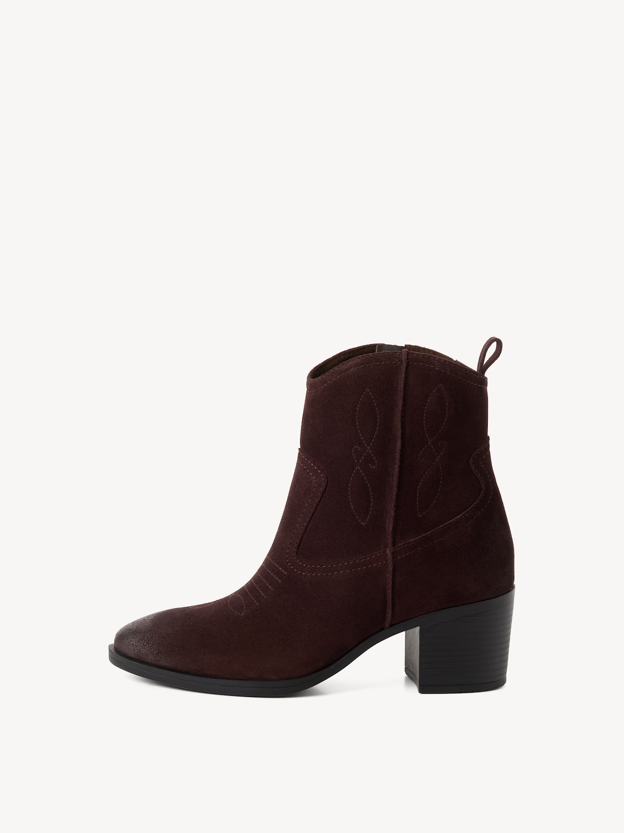 Marco Tozzi, Leather Bootie - brown MOCCA SUEDE, image 2 of 6