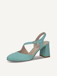 Not selected, Caprice, Leather sling pumps - blue TURQUOISE SUED