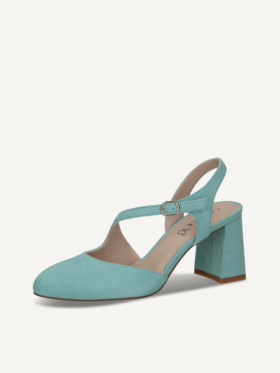Caprice, Leather sling pumps - blue TURQUOISE SUED, image 1 of 5