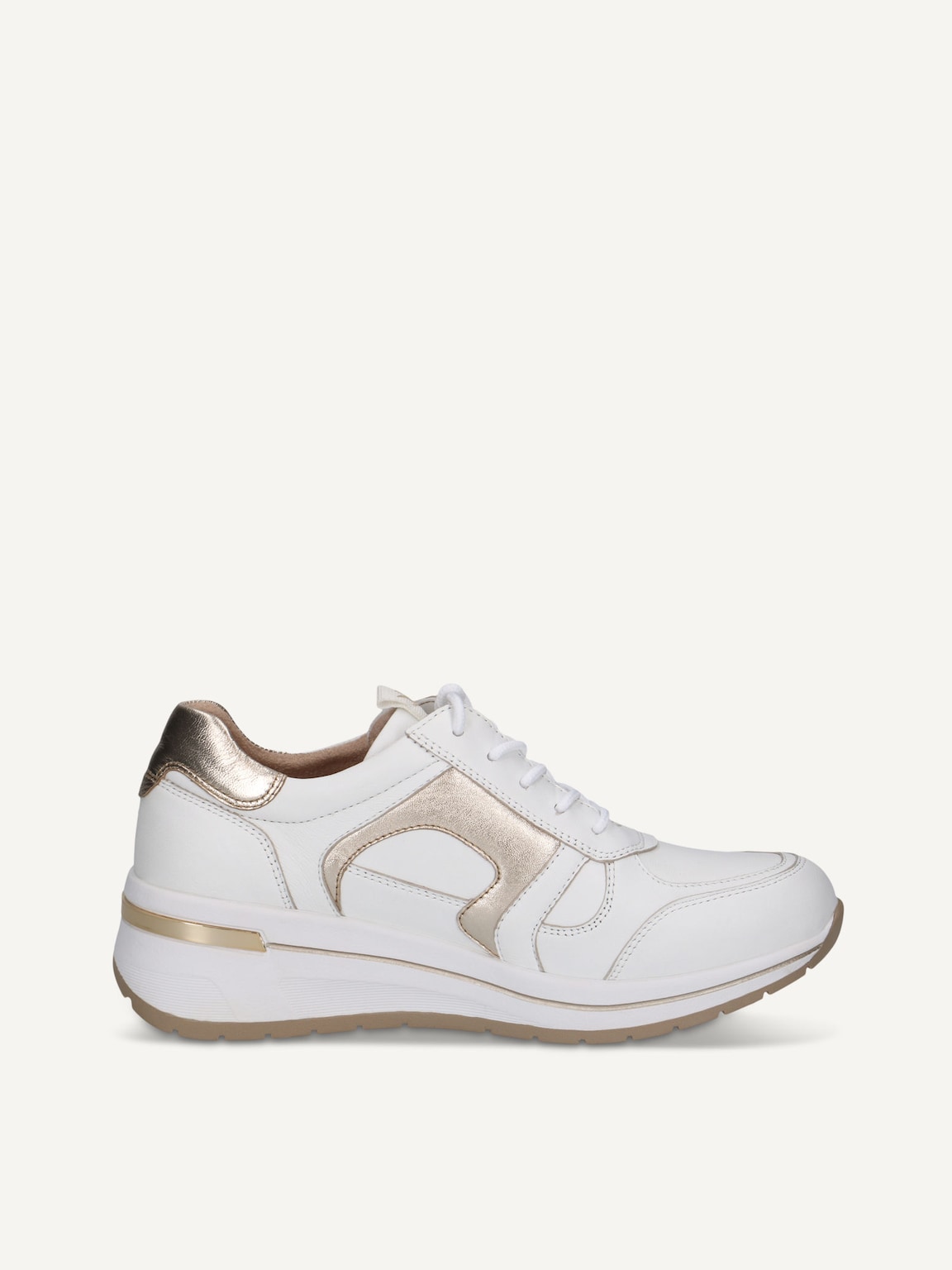 Caprice, Leather Sneaker - gold WHITE/LT GOLD, image 4 of 6