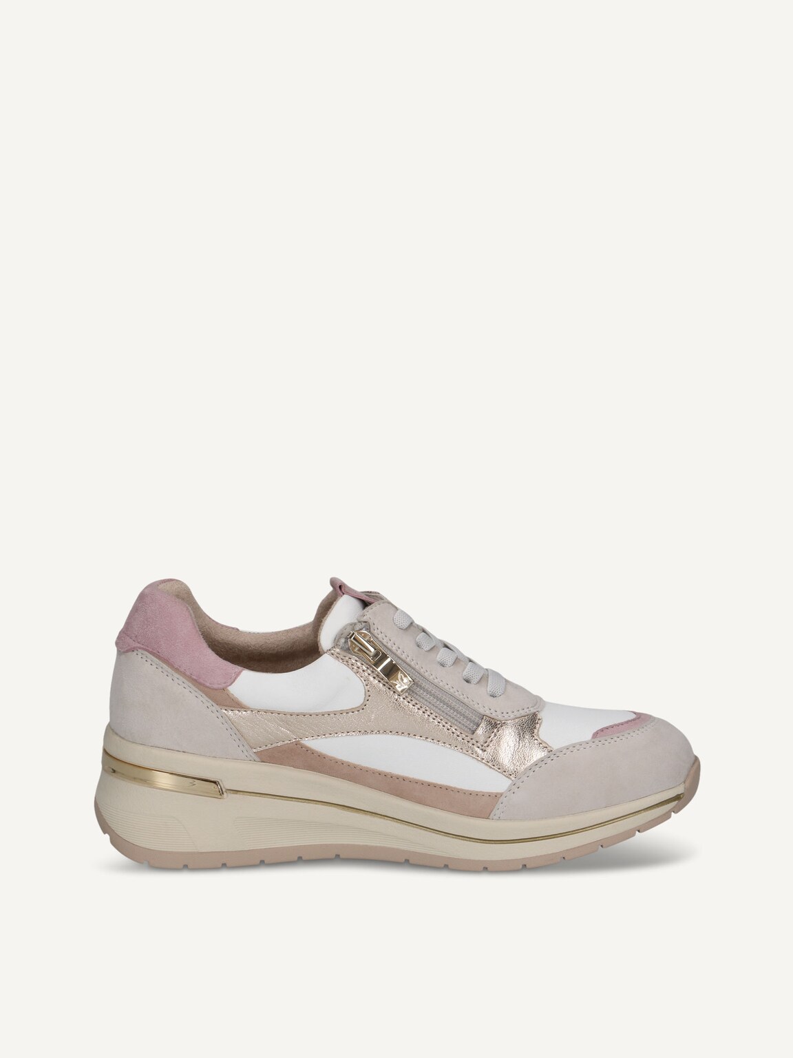 Caprice, Leather Sneaker - white WHITE/LT GOLD, image 4 of 6