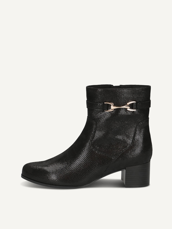 Caprice, Bottine en cuir - noir BLACK REPTILE