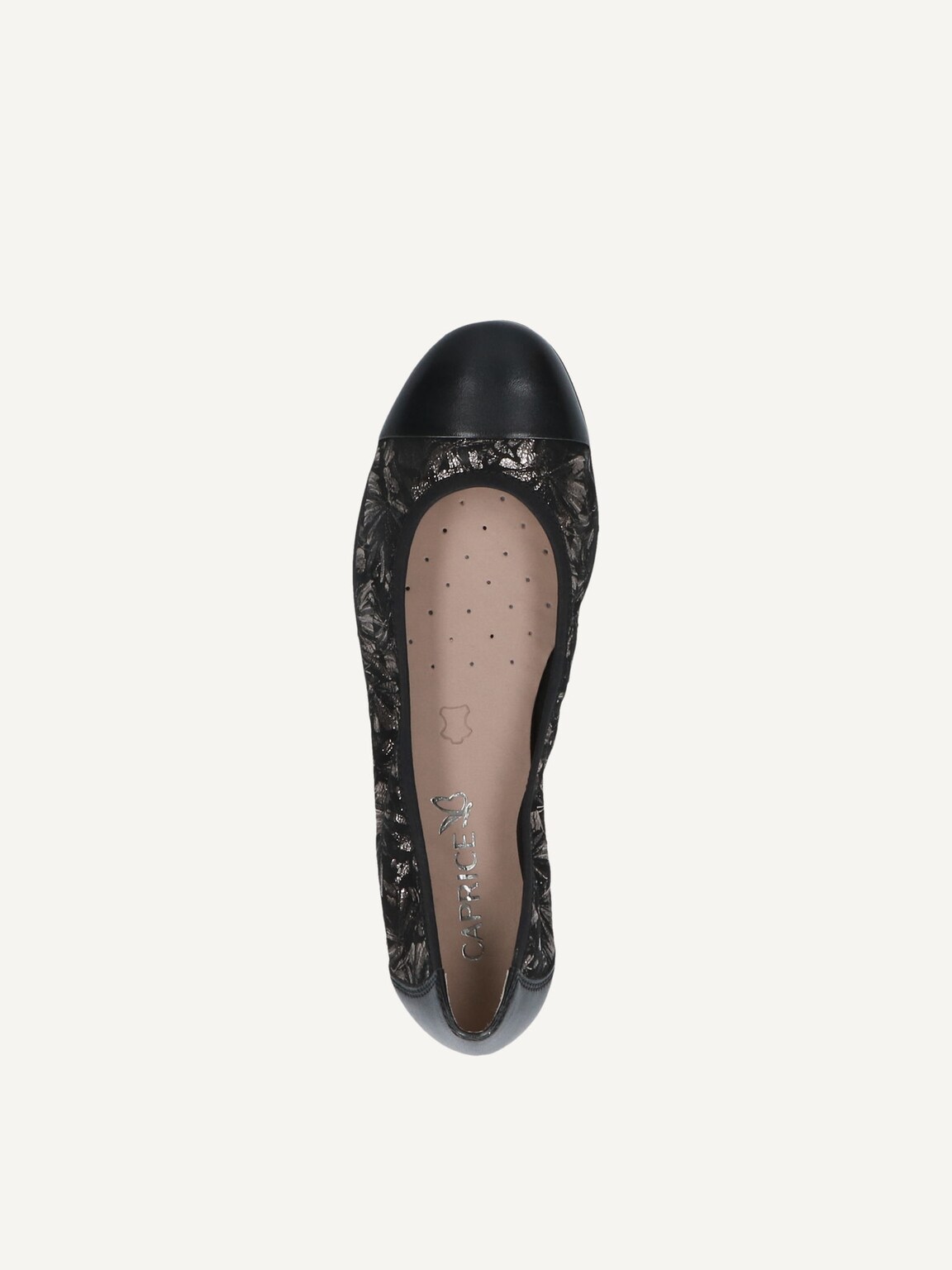 Caprice, Leather Ballerina - black BLACK/GUNMETAL, image 5 of 5