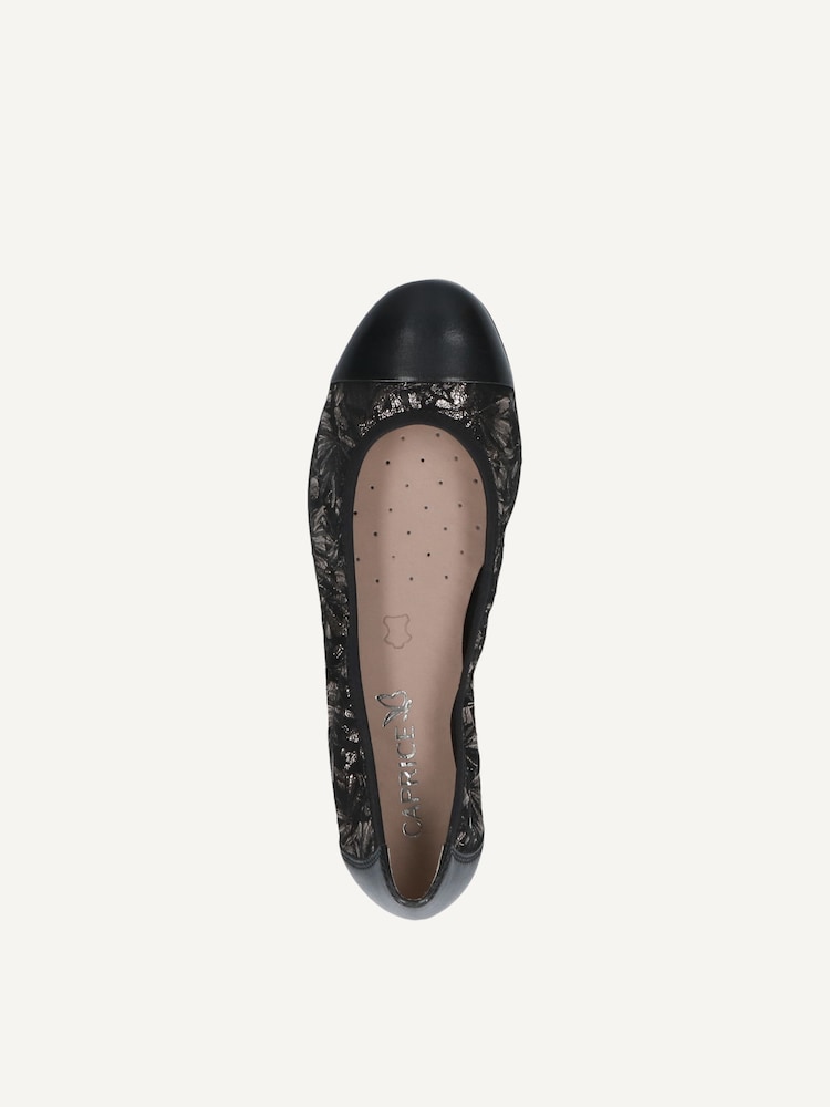 Caprice, Ballerine en cuir - noir BLACK/GUNMETAL, image 4 sur 5