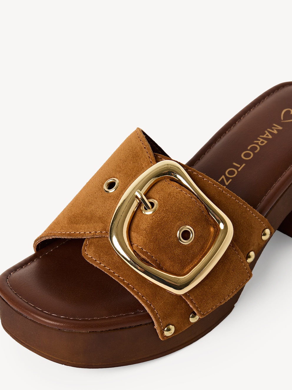 Marco Tozzi, Leather Mule - brown COGNAC, image 4 of 6