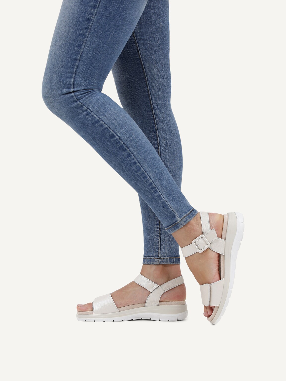 Caprice, Leather Sandal - offwhite PEARL NAPPA, image 2 of 6