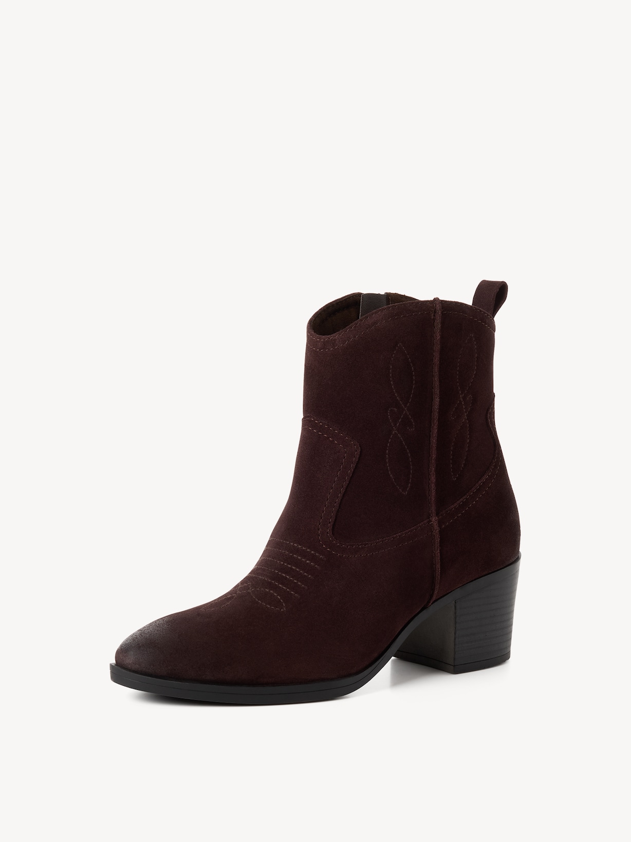 Marco Tozzi, Leather Bootie - brown MOCCA SUEDE, image 1 of 6