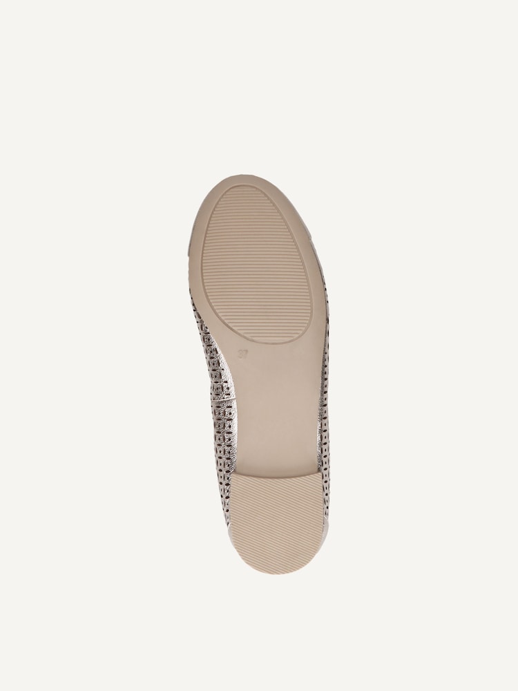 Caprice, Ballerine en cuir - métallique PLATIN METAL., image 5 sur 5
