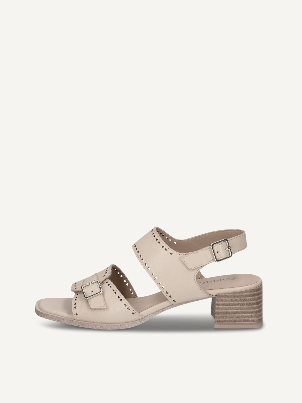 Caprice, Leather Heeled sandal - white OFFWHITE NAPPA, image 2 of 5