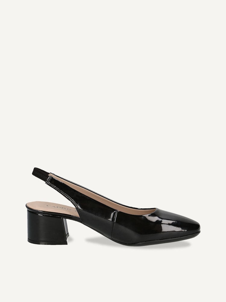 Caprice, Leather sling pumps - black BLACK PATENT, image 3 of 5
