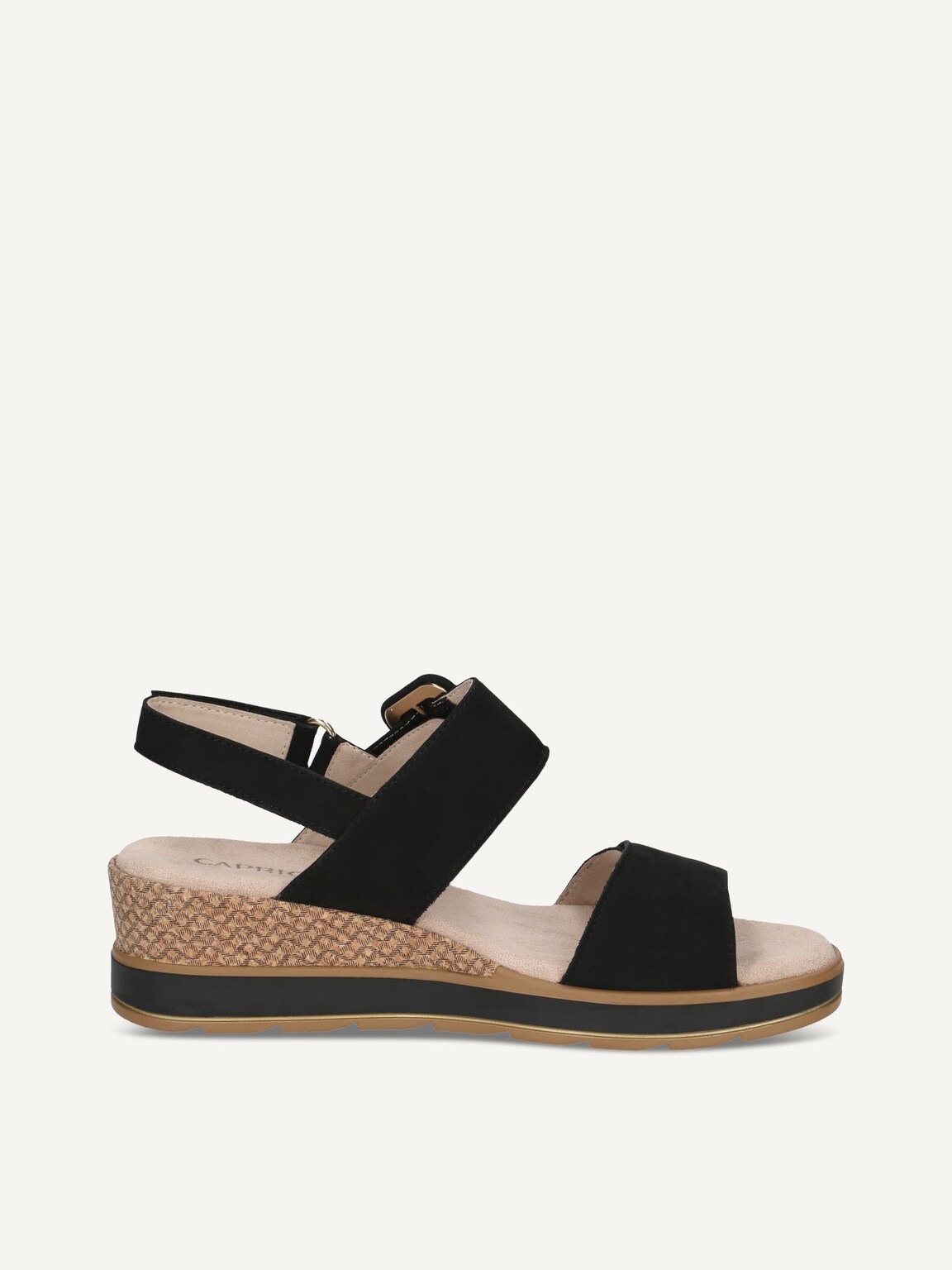 Caprice, Leather Heeled sandal - black BLACK NUBUC, image 3 of 5