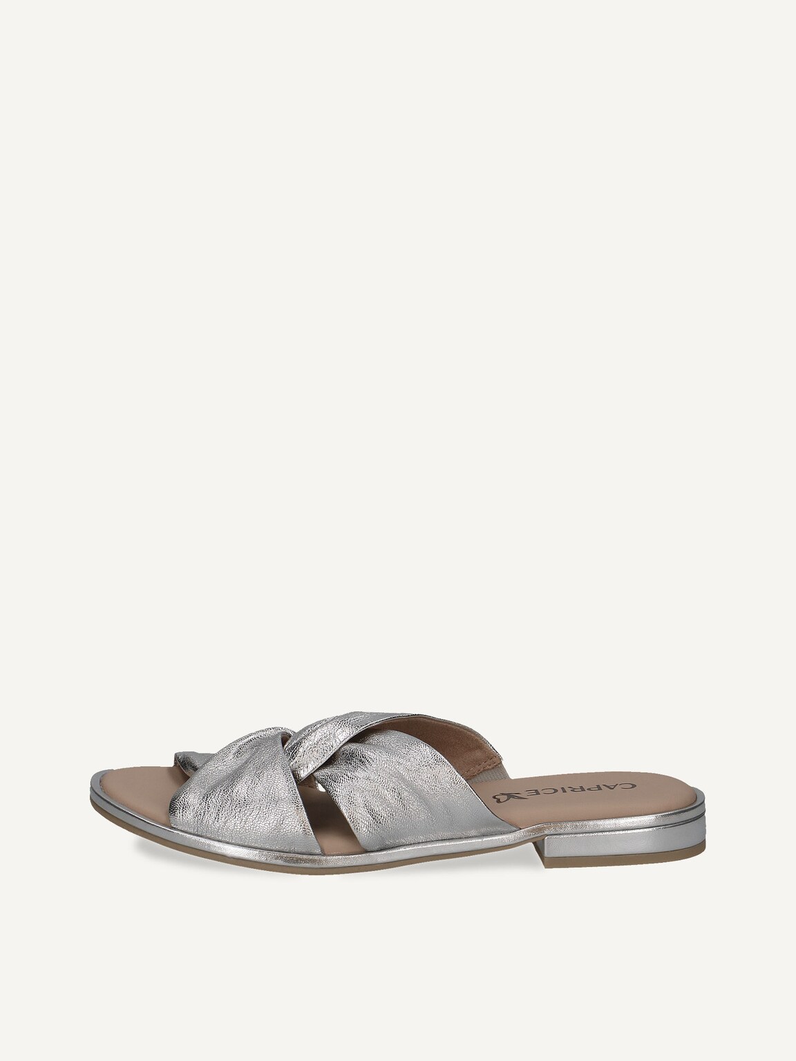 Caprice, Leather Mule - metallic SILVER METAL., image 3 of 6