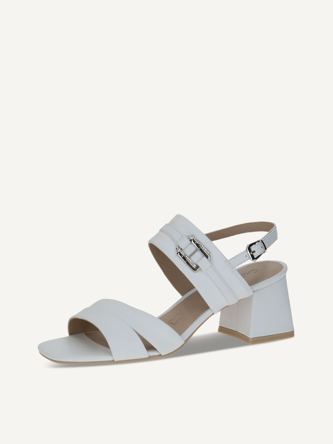 Caprice, Leather Heeled sandal - white WHITE NAPPA, image 1 of 6
