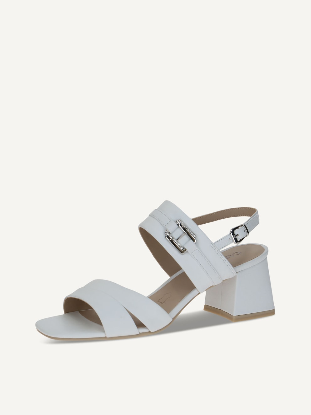 Caprice, Leather Heeled sandal - white WHITE NAPPA, image 1 of 6