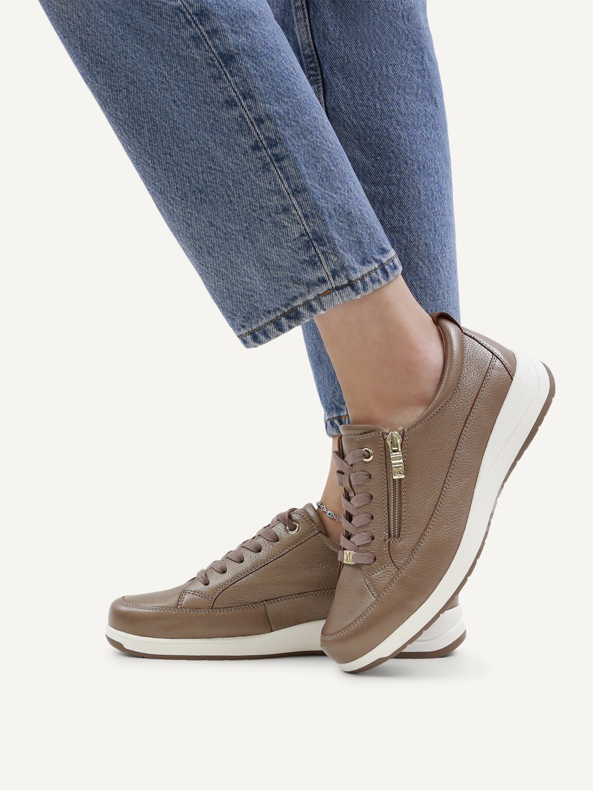 Caprice, Leather Low shoes - brown TAUPE PERLATO, image 3 of 11