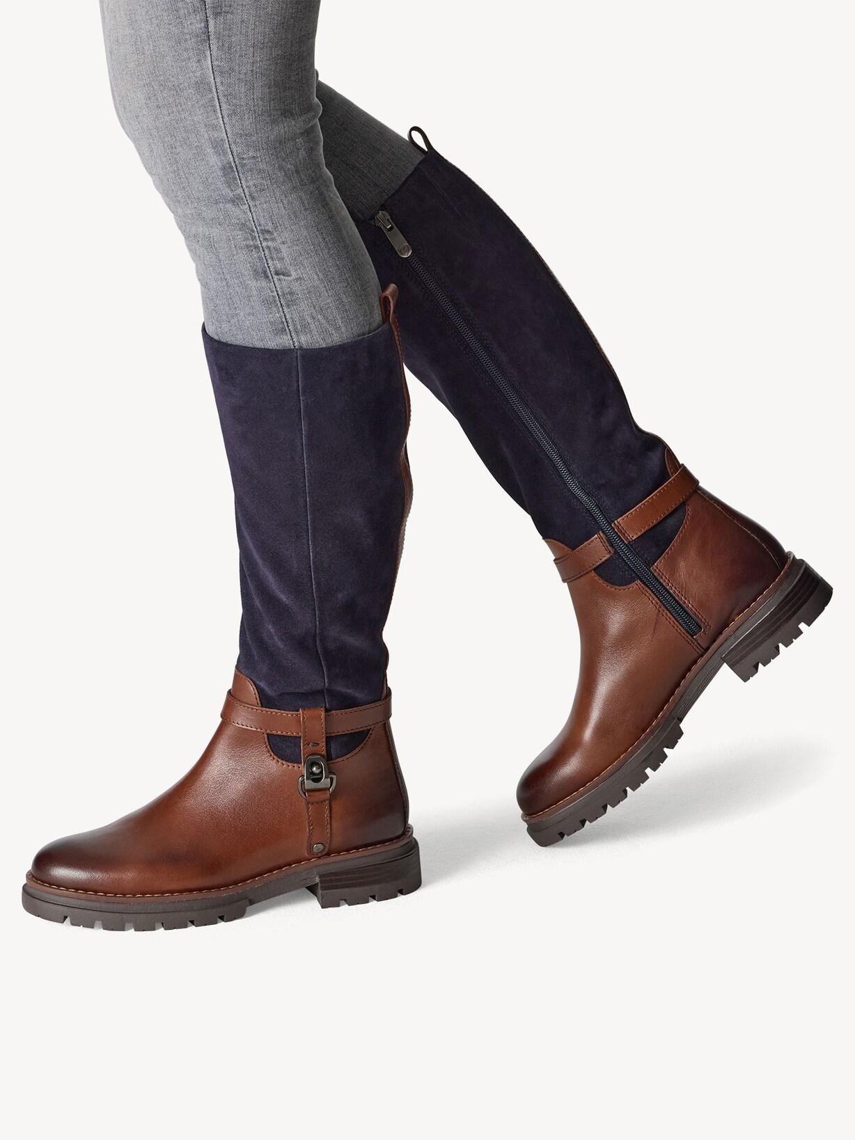 Marco Tozzi, Kozačky - hnědá CHESTNUT/NAVY, obrázek 2 z 7