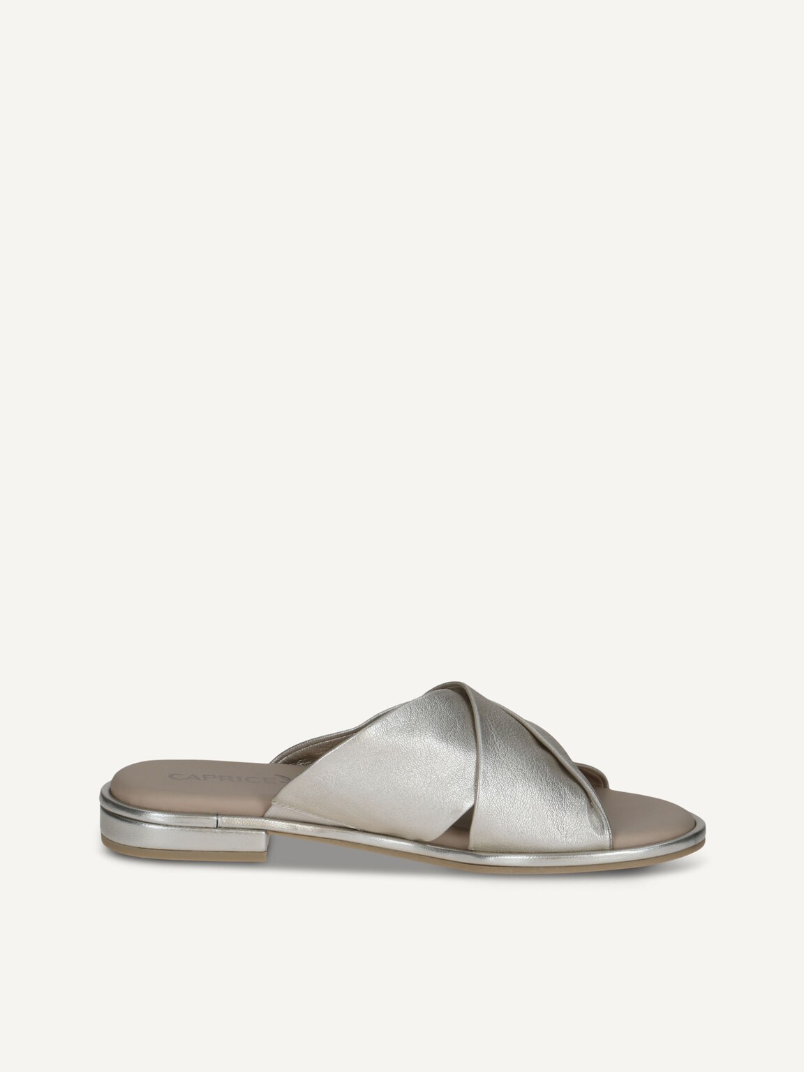 Caprice, Leather Mule - metallic PLATIN METAL., image 3 of 5