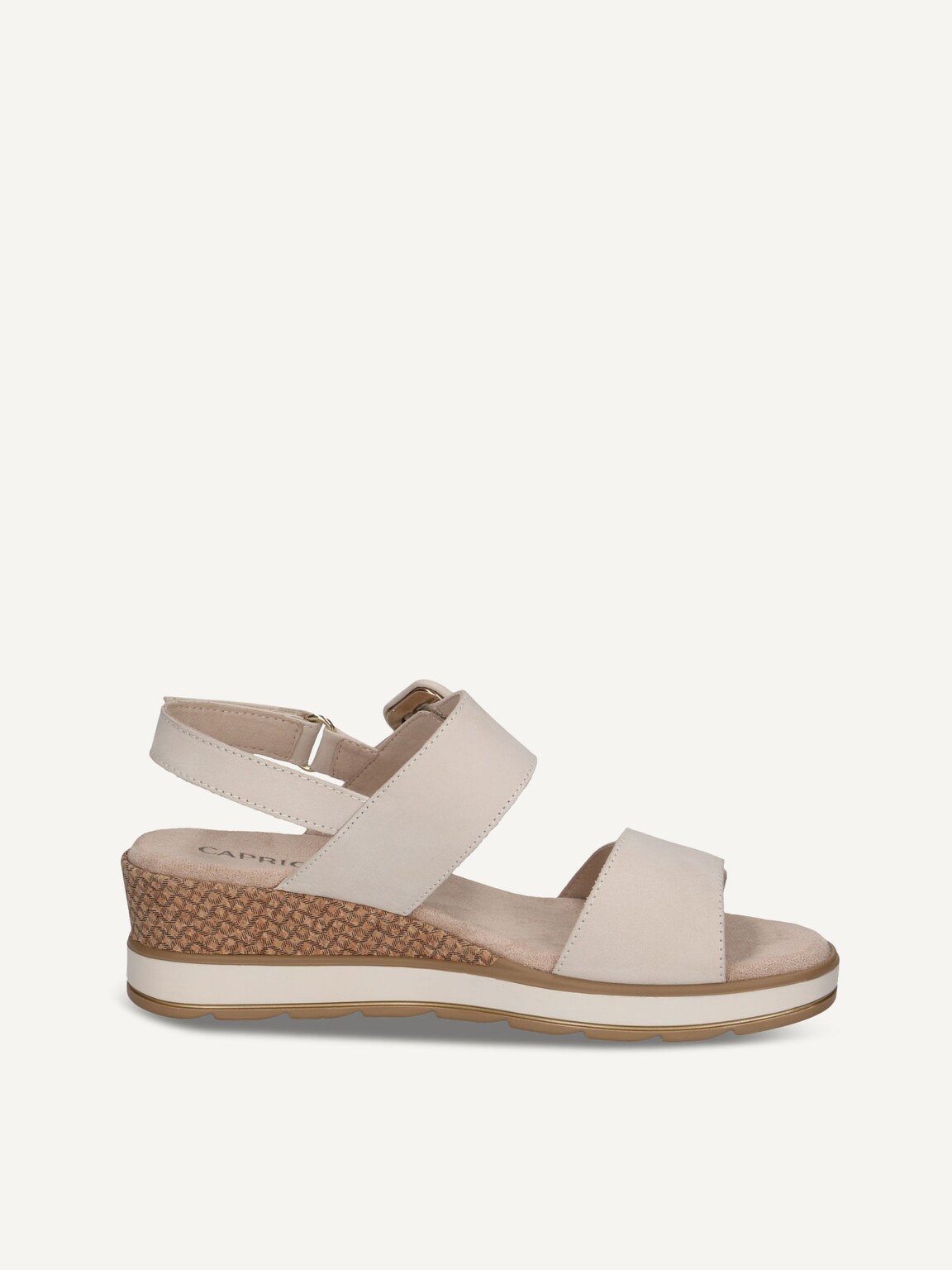 Caprice, Leather Heeled sandal - white SNOW NUBUC, image 4 of 6