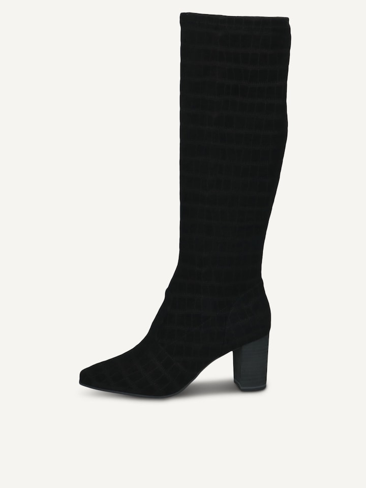 Caprice, Boots - black BLK CROCO STR