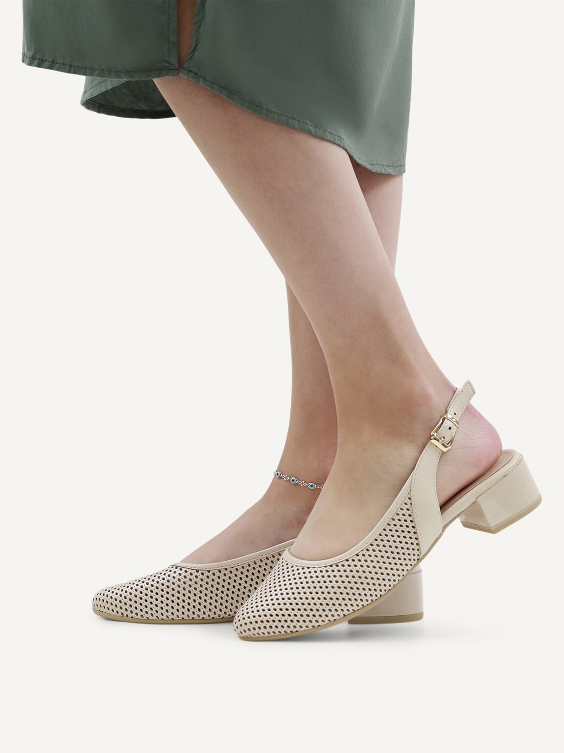 Caprice, Leather sling pumps - beige CREAM NAPPA, image 2 of 7
