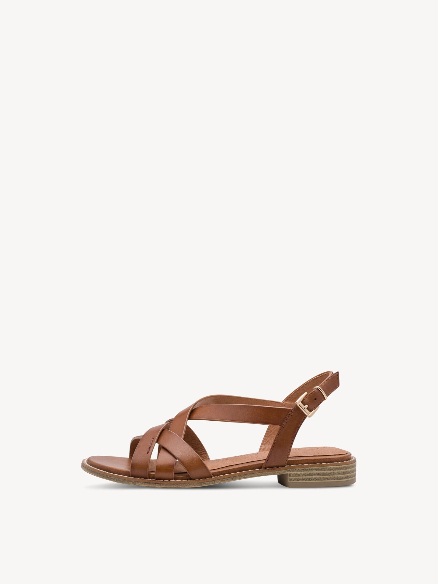 Marco Tozzi, Sandale en cuir - marron COGNAC