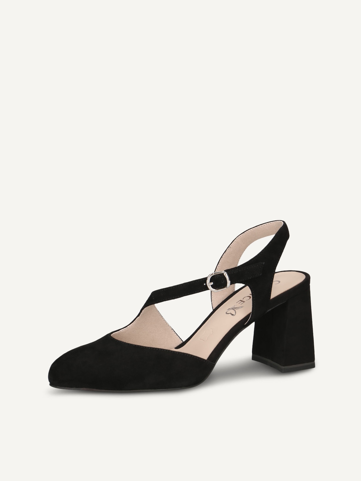Caprice, Leather sling pumps - black BLACK SUEDE, image 3 of 6