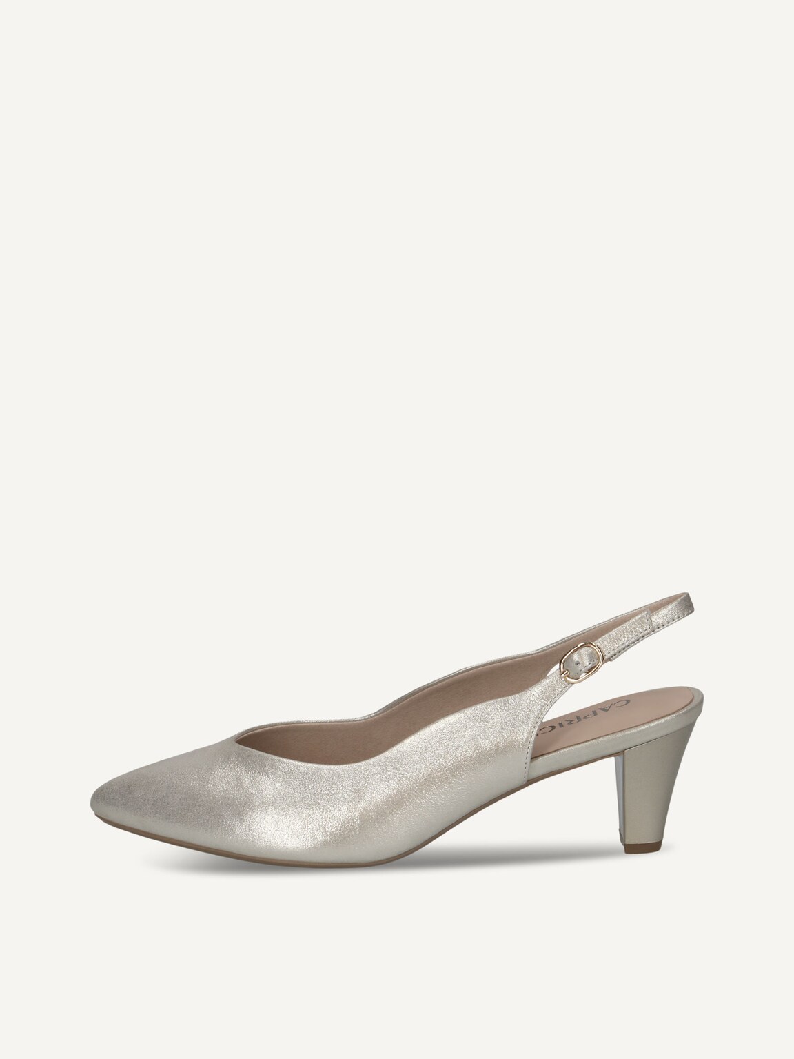 Caprice, Leather sling pumps - metallic CHAMPAGNE, image 3 of 6