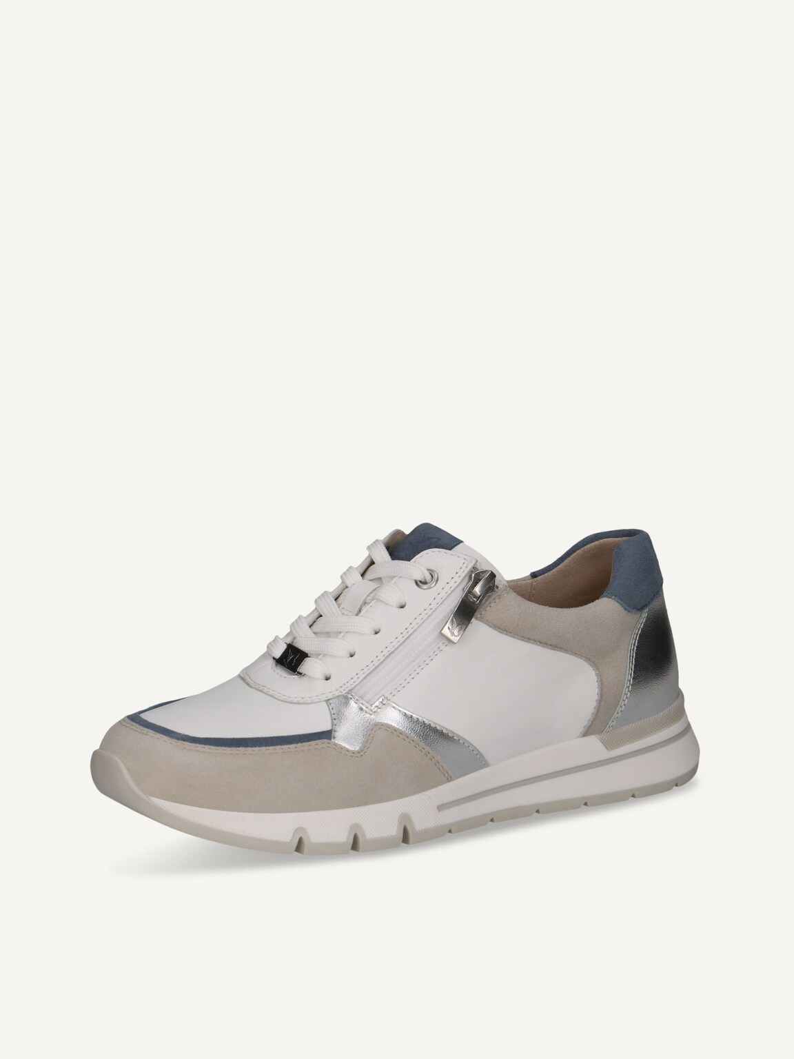 Caprice, Leather Sneaker - white WHITE/SILVER, image 1 of 5
