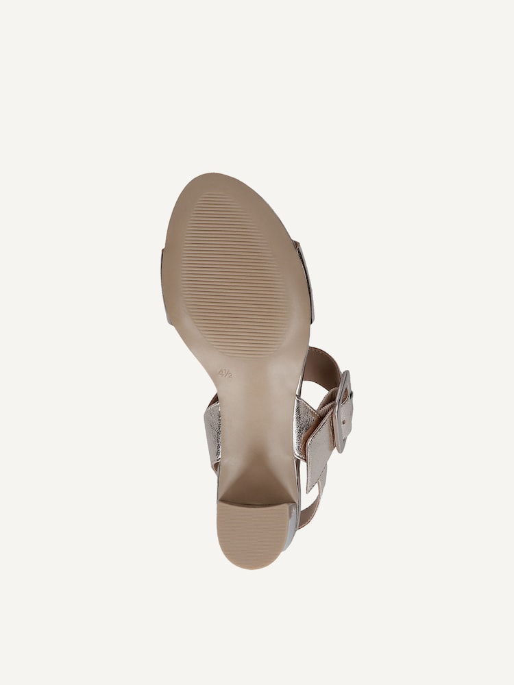 Caprice, Sandale à talon en cuir - métallique PLATIN METAL., image 5 sur 5