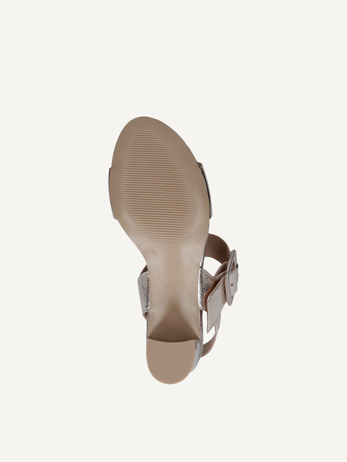 Caprice, Leather Heeled sandal - metallic PLATIN METAL., image 4 of 5