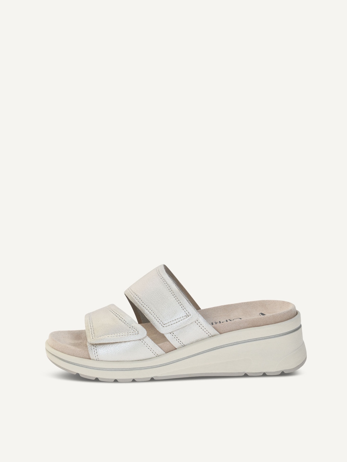 Caprice, Leather Mule - metallic PLATIN METAL., image 2 of 5