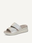 Selected, Caprice, Leather Mule - metallic PLATIN METAL.