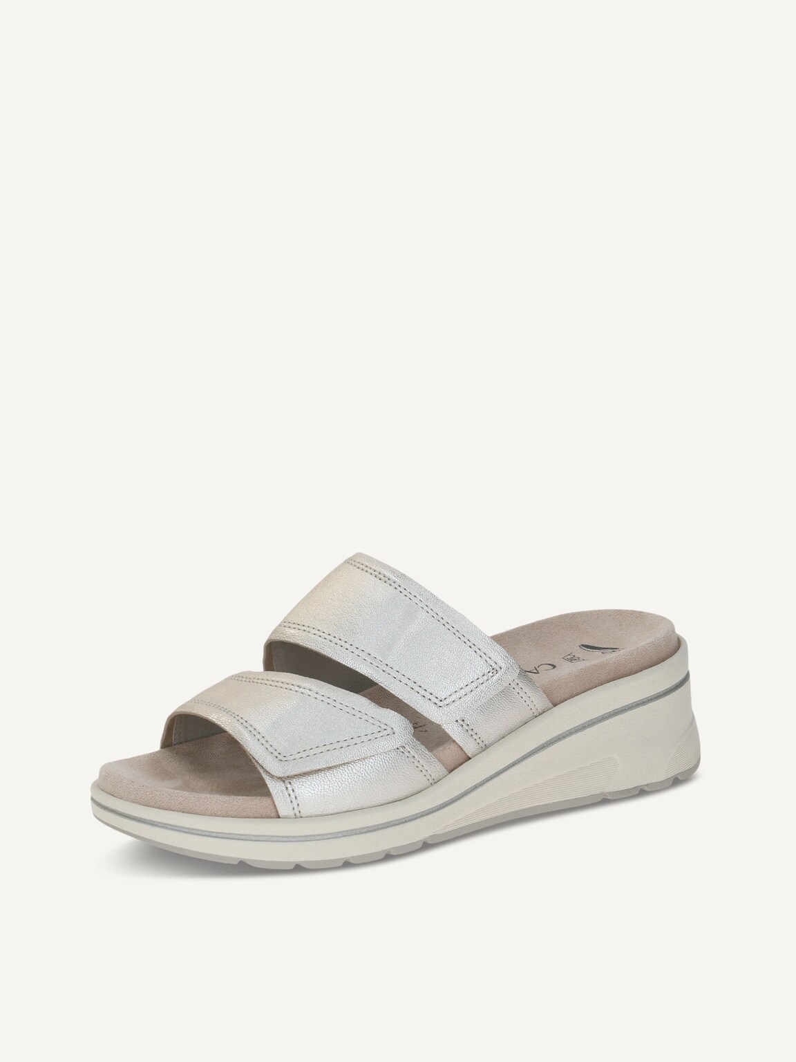 Caprice, Leather Mule - metallic PLATIN METAL., image 1 of 5