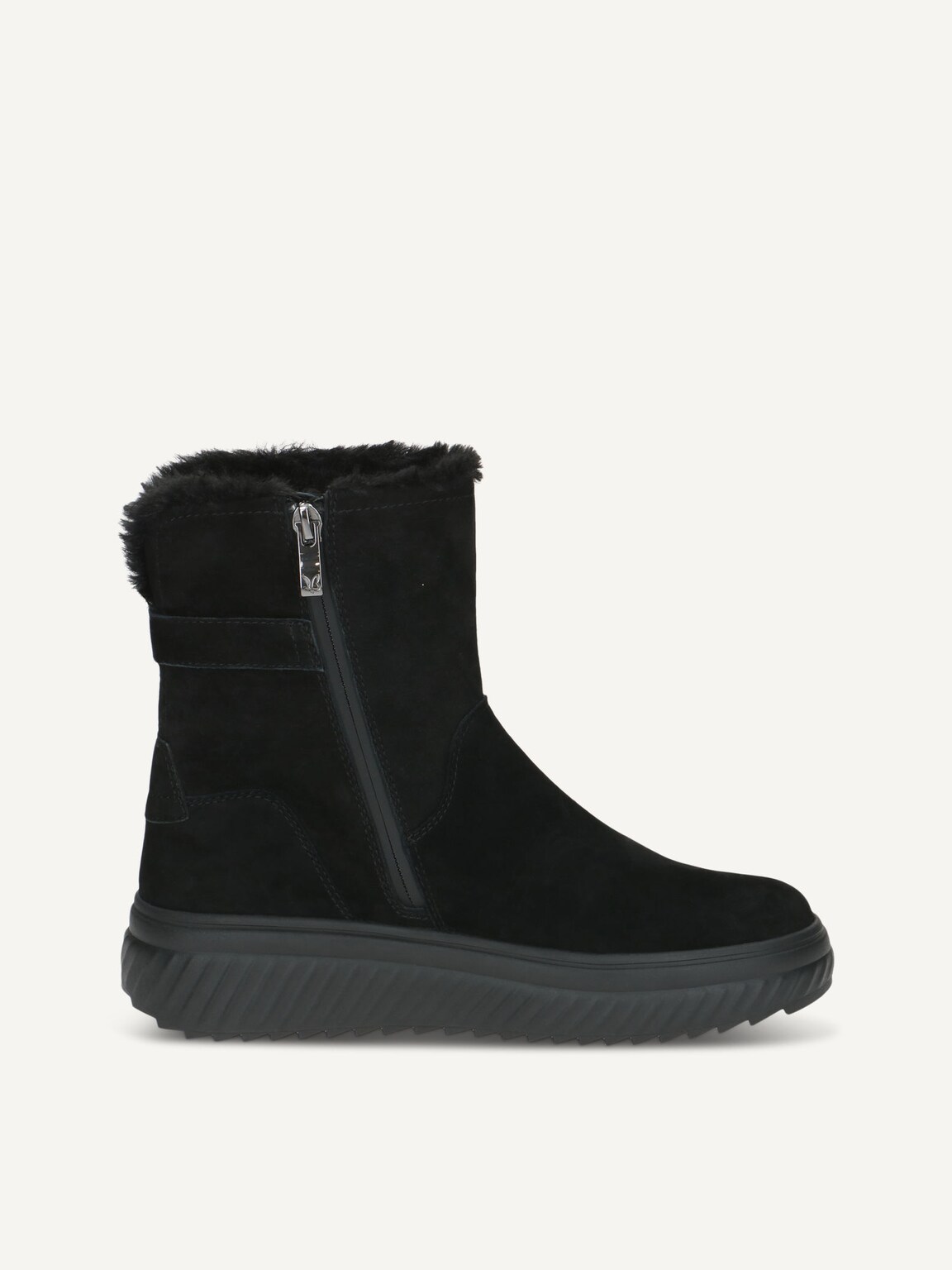 Caprice, Leather Bootie - black warm lining BLACK SUEDE, image 3 of 5