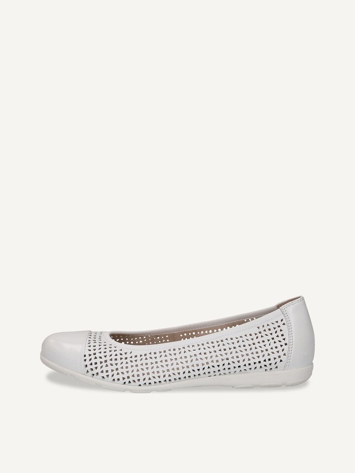 Caprice, Ballerine en cuir - blanc WHITE SOFTNAP.