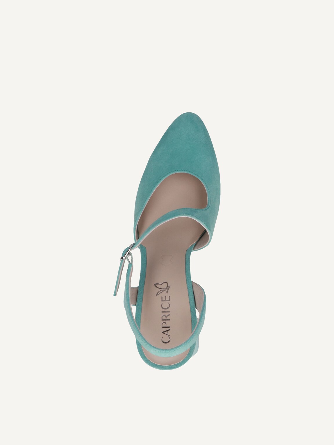 Caprice, Leather sling pumps - blue TURQUOISE SUED, image 5 of 5