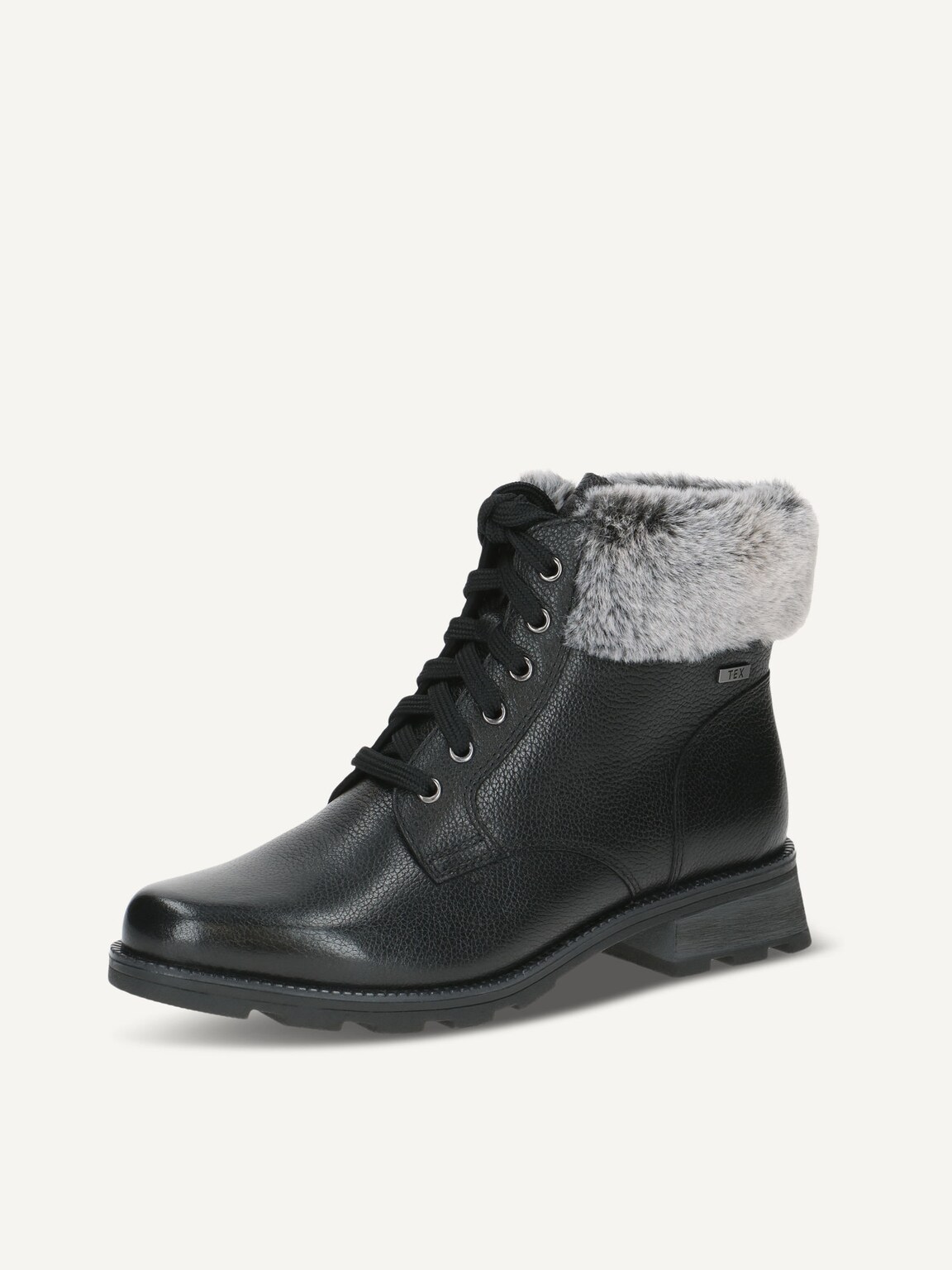 Caprice, Leather Bootie - black warm lining BLACK COMB, image 1 of 5