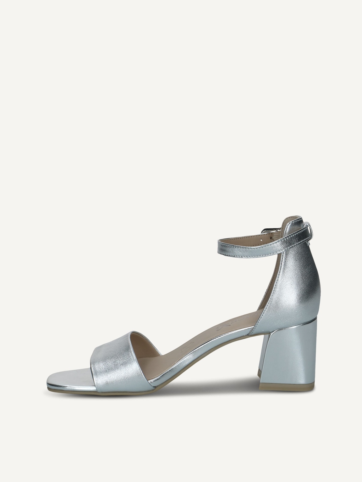 Caprice, Leather Heeled sandal - metallic SILVER METAL., image 3 of 5