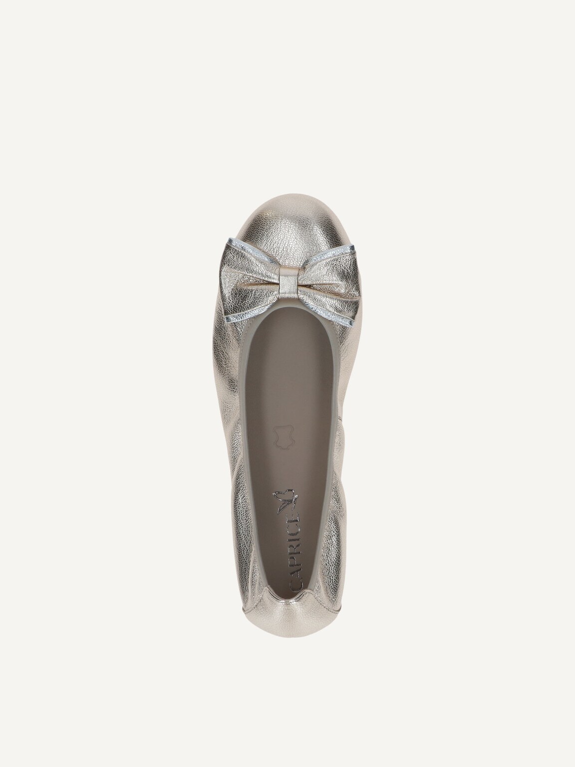 Caprice, Leather Ballerina - metallic PLATIN METAL., image 5 of 5