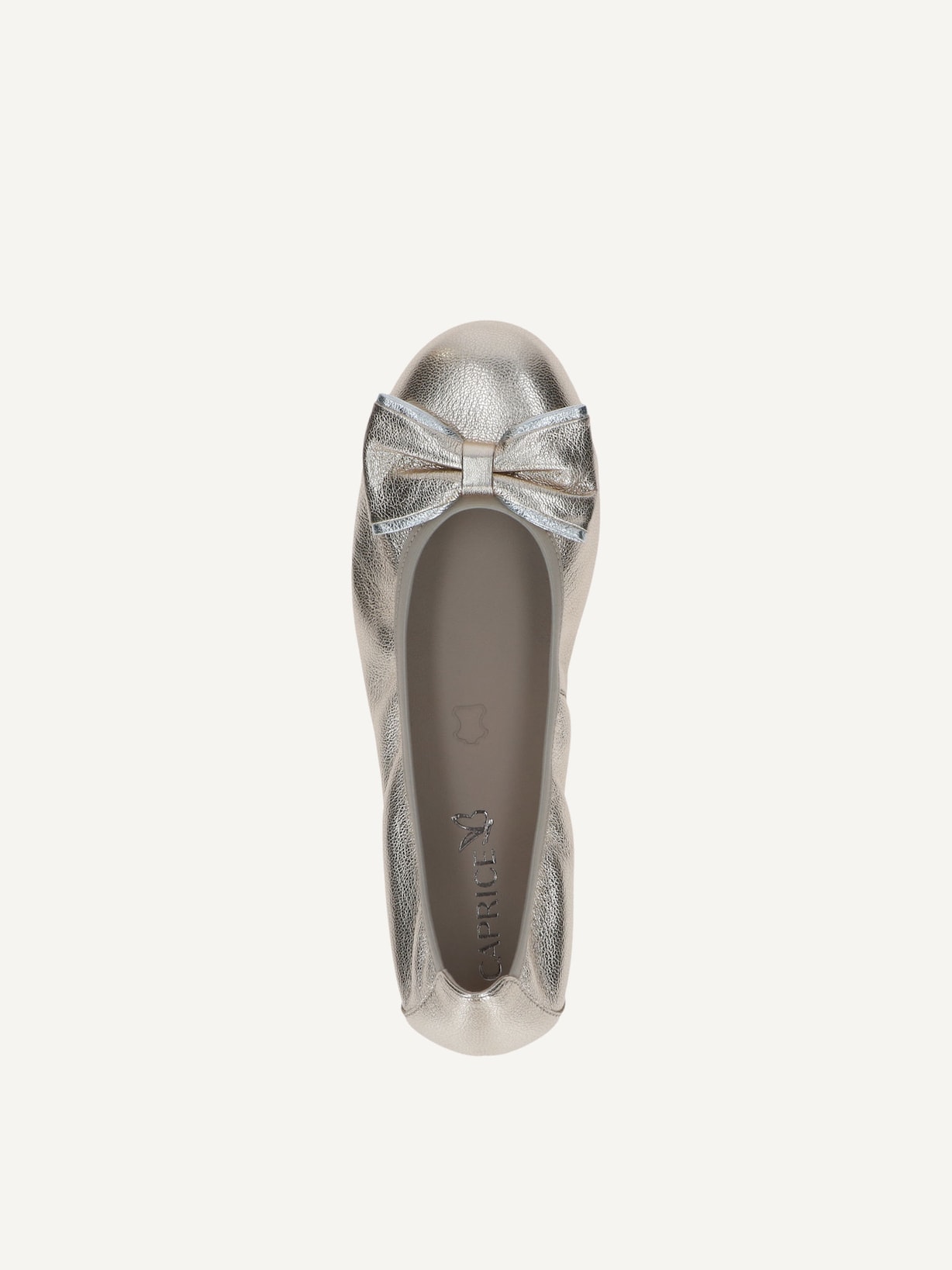 Caprice, Ballerine en cuir - métallique PLATIN METAL., image 4 sur 5