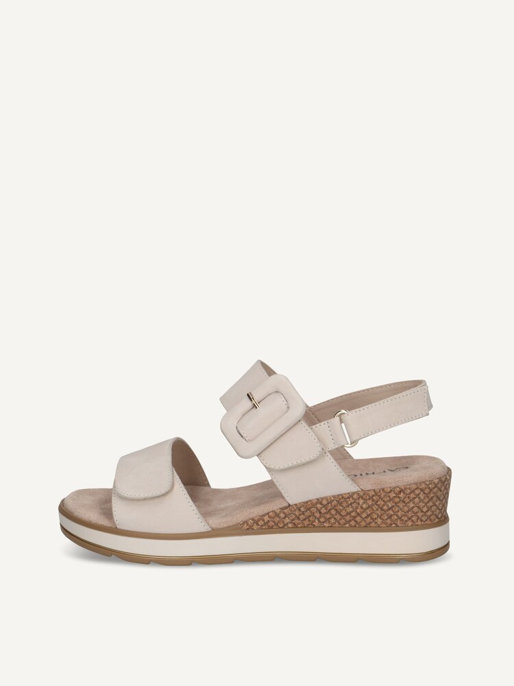Caprice, Leather Heeled sandal - white SNOW NUBUC, image 3 of 6