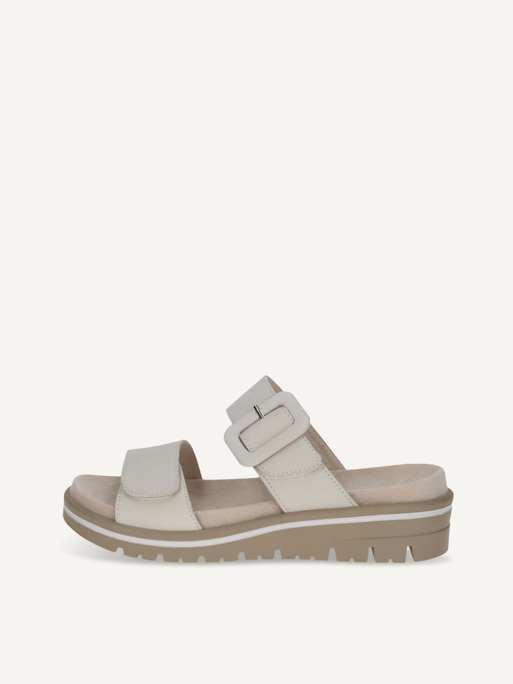 Caprice, Mule en cuir - blanc SNOW NUBUC