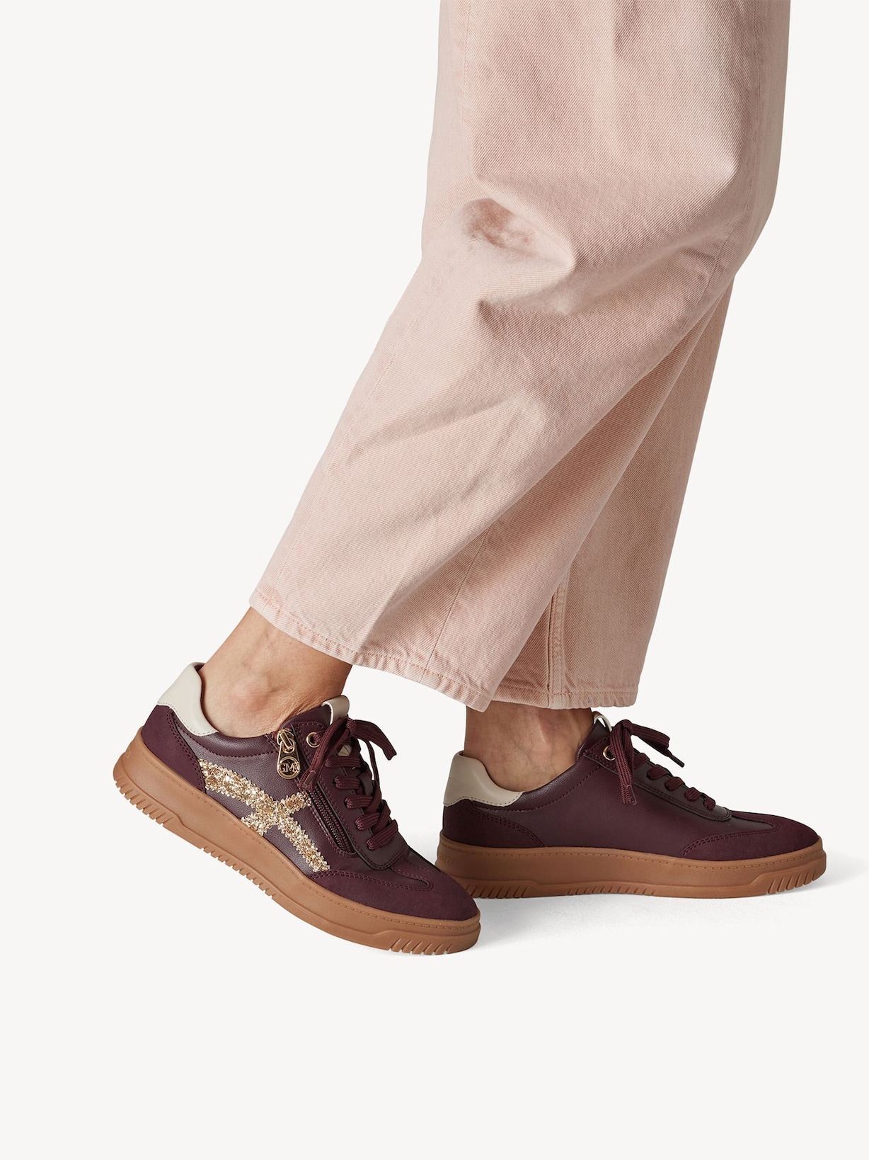 Marco Tozzi, Sportowe - czerwony MULBERRY COMB, obraz 2 z 7